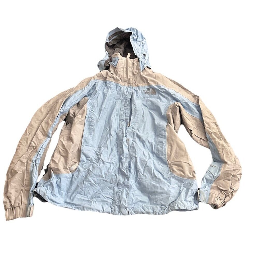 North Face Jacket Womens Small Light Blue Hyvent Full Zip Hooded Vented Ski Snow